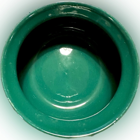 TERRACOTTA SCALLOPED SALSA BOWL DARK GREEN GLAZED INTERIOR MEXICAN 5.25”x2.75” - Picture 3 of 3